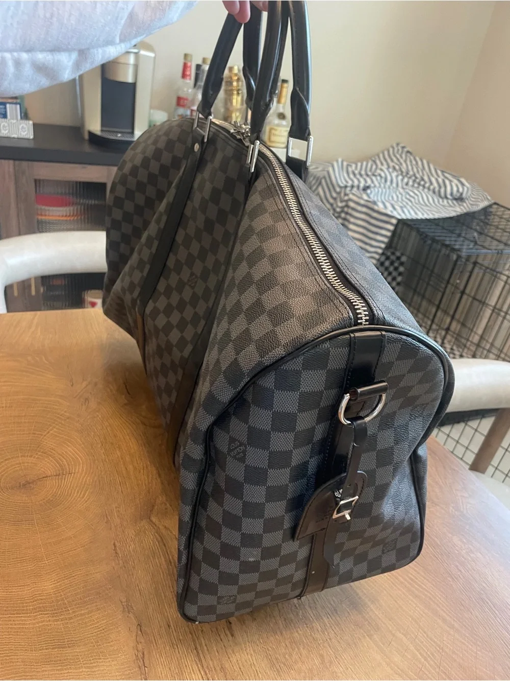Classic Gray and black Checkerboard Weekender Bag